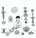 Ruth Asawa’s first interaction with wire was on her family’s farm in Norwalk, outside of Los Angeles. Drawings by Sam Nakahira