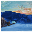"Early Morning, Winter Collage" by Margaret Kannenstine.